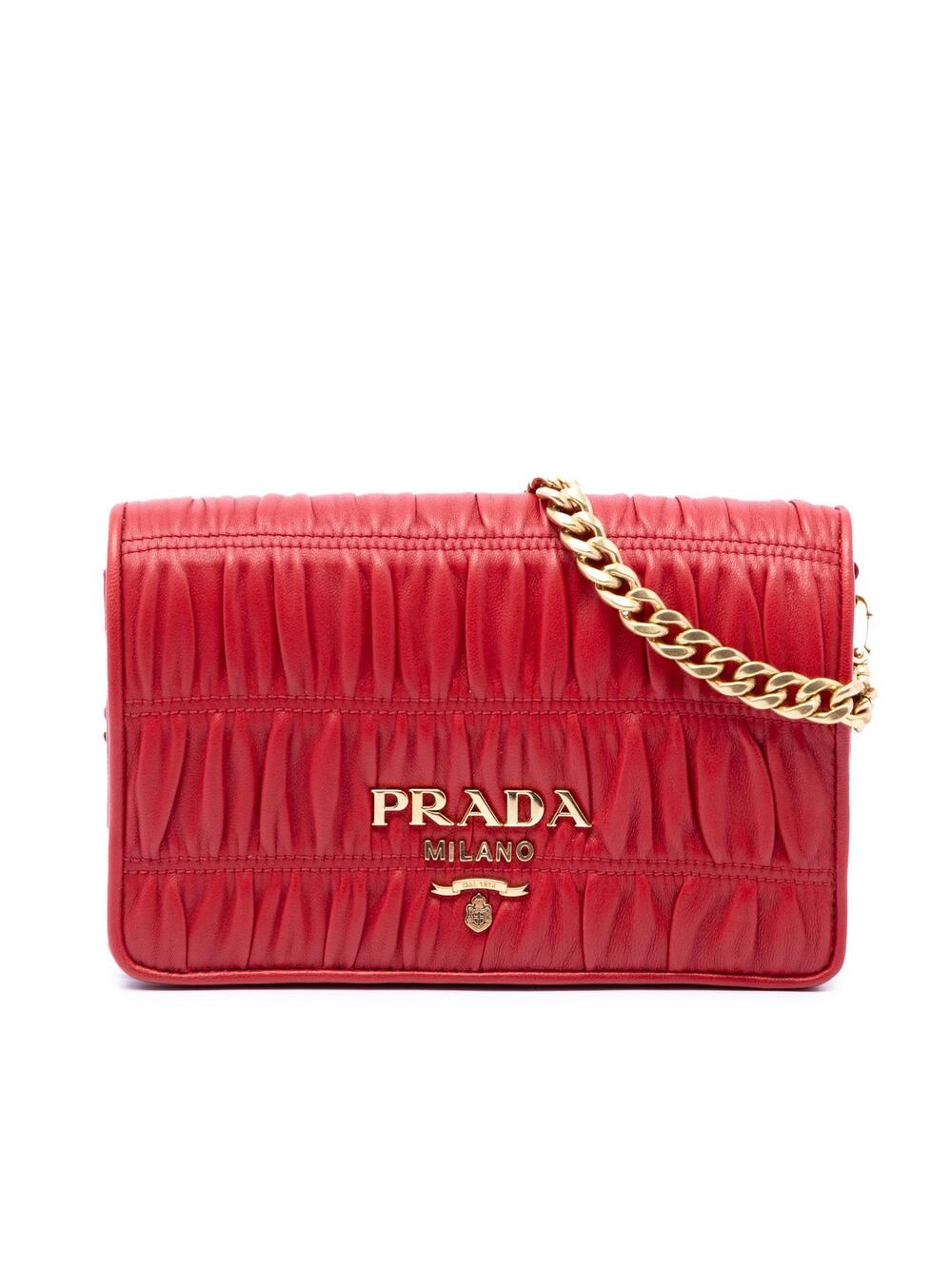 Prada Nappa Gaufre Chain Flap Pre-Loved #368419P74B